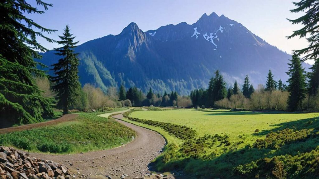 Mount Si trail through forest